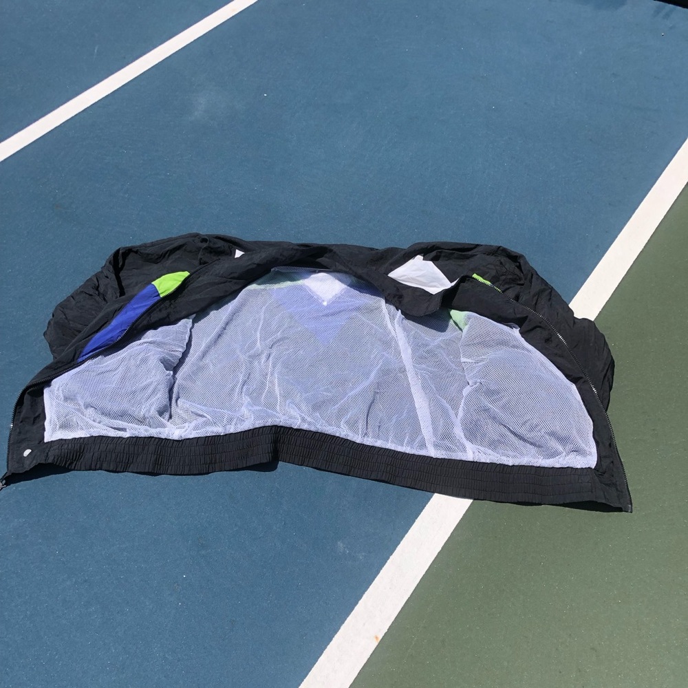 Adidas Black Blue Lime Green Windbreaker Jacket! - Picture 4 of 8